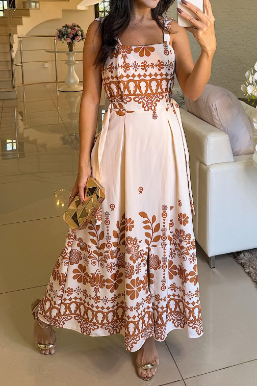 Adjustable Printed Maxi Sundress
