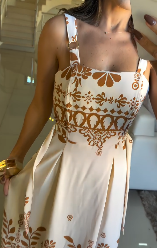 Adjustable Printed Maxi Sundress